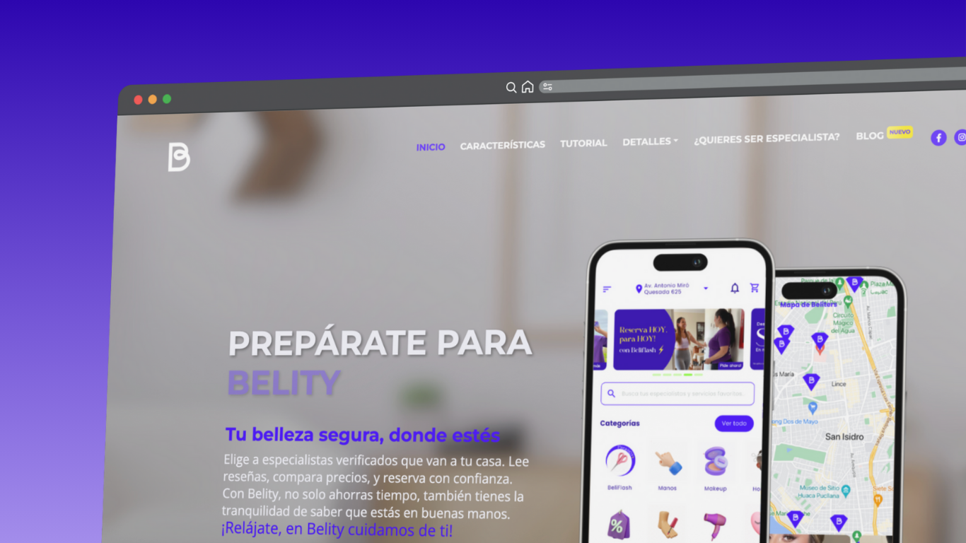 Sitio web de marketing de Belity