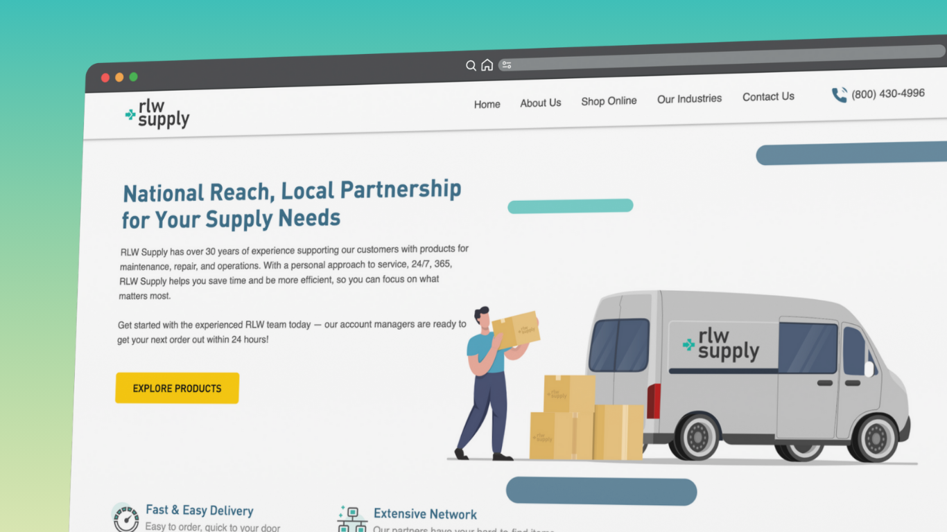 Sitio ecommerce de RLW Supply